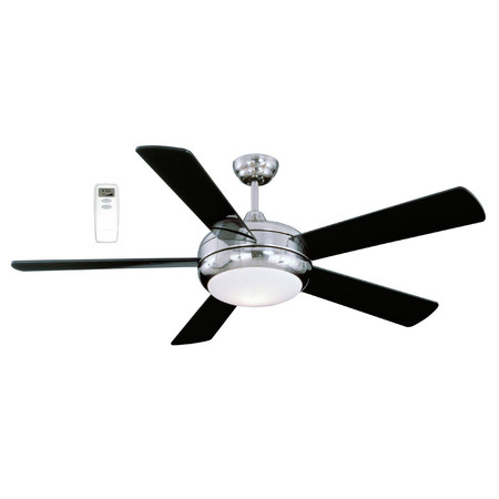 LITEX INDUSTRIES 52" Satin Nickel LED Ceiling Fan Includes Blades & Remote Control TIT52SCH5LR